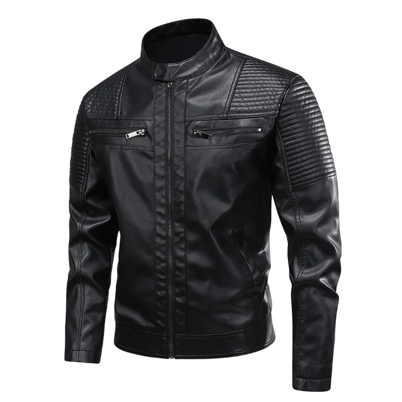 Herren Modische und hochwertige Lederjacke Drune