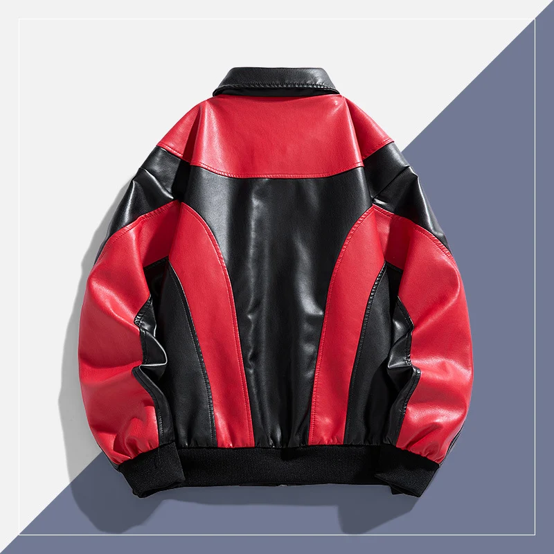 Herren Modische Streetwear Lederjacke Drune