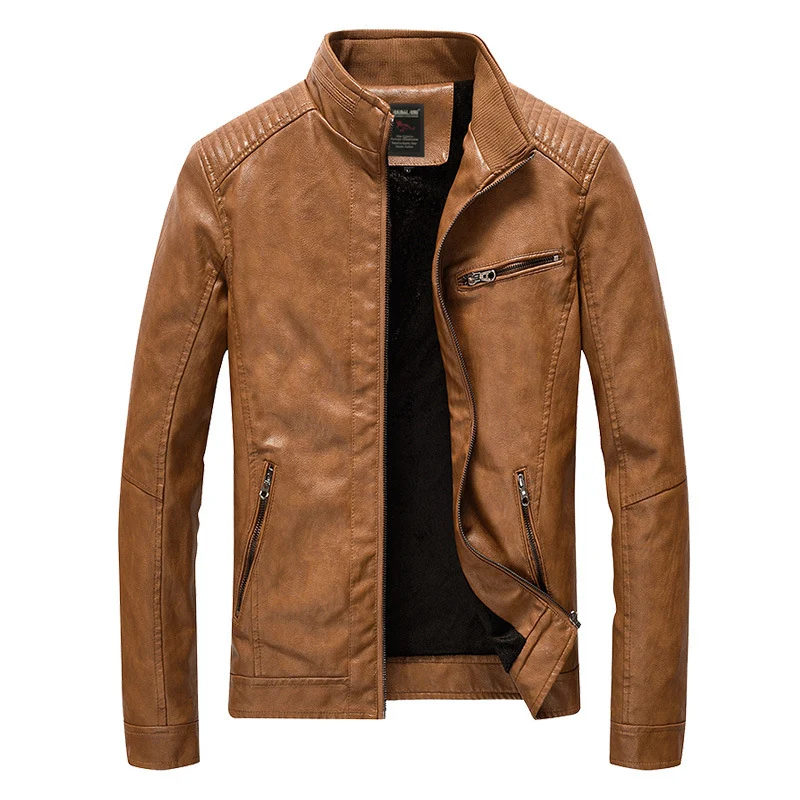 Herren Modische Kunstlederjacke Drune