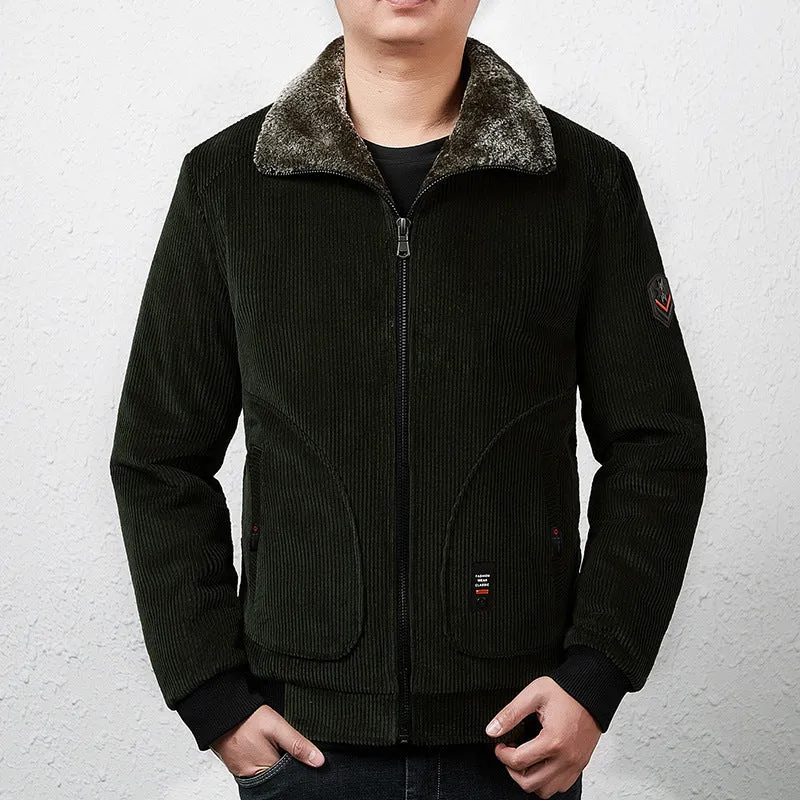 Herren Modische Cordjacke mit Teddyfutter Drune