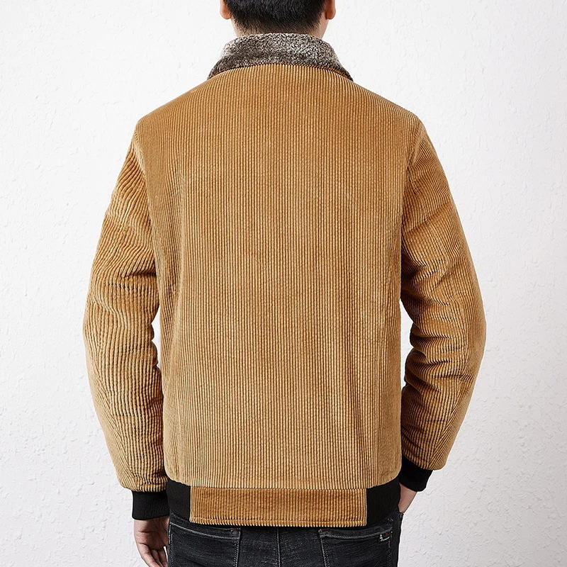 Herren Modische Cordjacke mit Teddyfutter Drune
