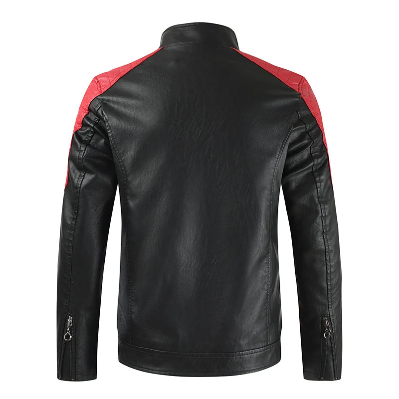 Herren Modische Bikerjacke mit Lederapplikationen Drune