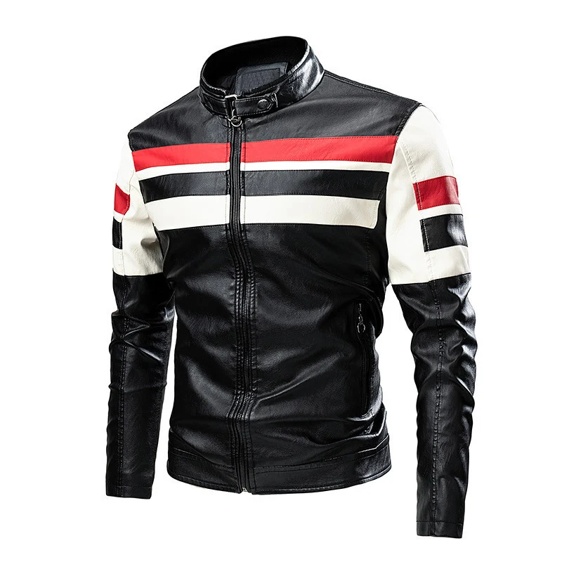 Herren Modische Bikerjacke im Retro-Stil Drune
