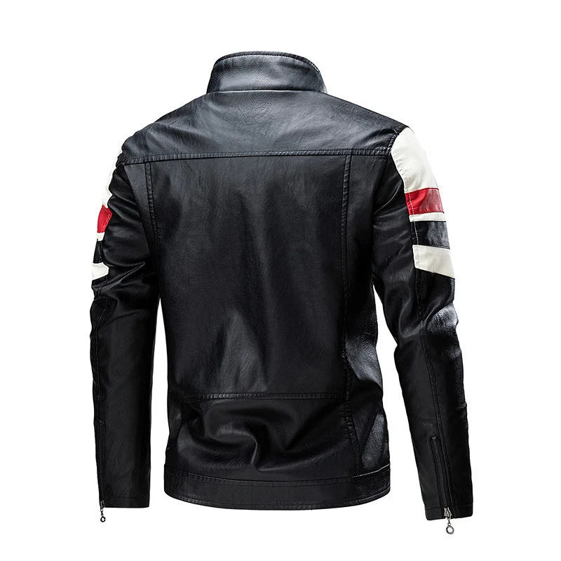 Herren Modische Bikerjacke im Retro-Stil Drune
