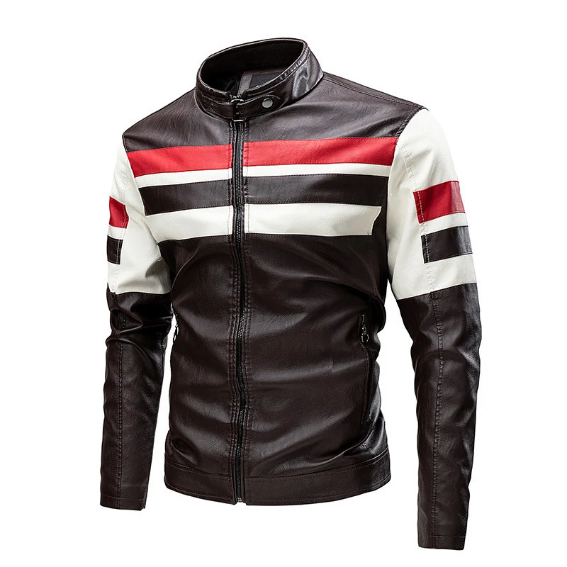 Herren Modische Bikerjacke im Retro-Stil Drune