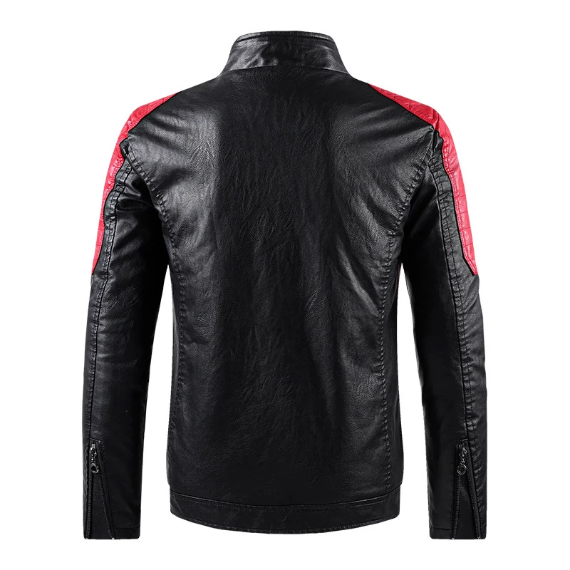 Herren Modische Bikerjacke aus Kunstleder Drune