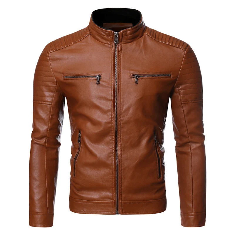 Herren Modische Bikerjacke aus hochwertigem Leder Drune
