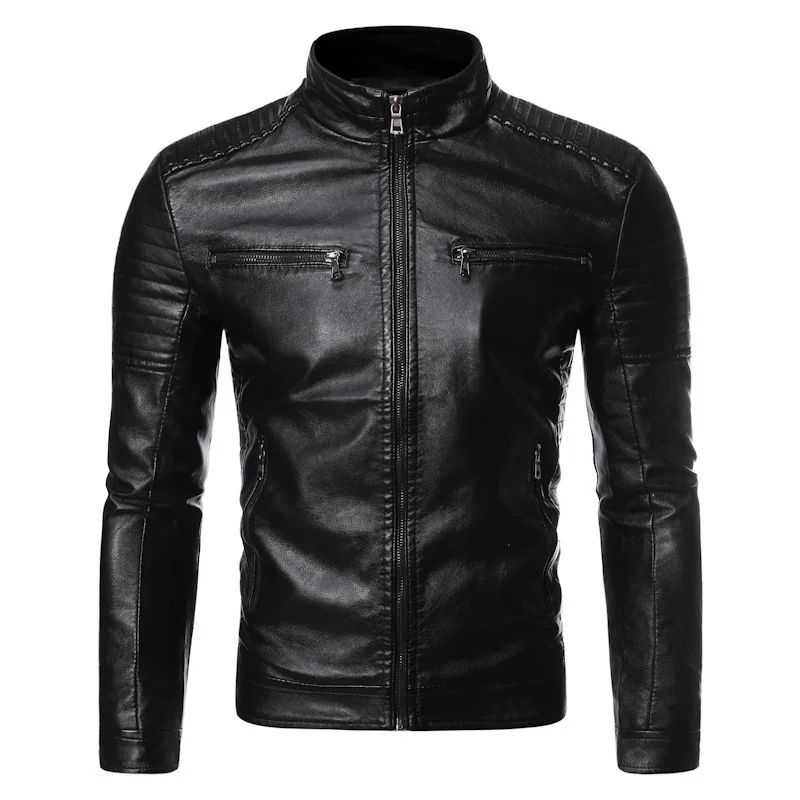 Herren Modische Bikerjacke aus hochwertigem Leder Drune