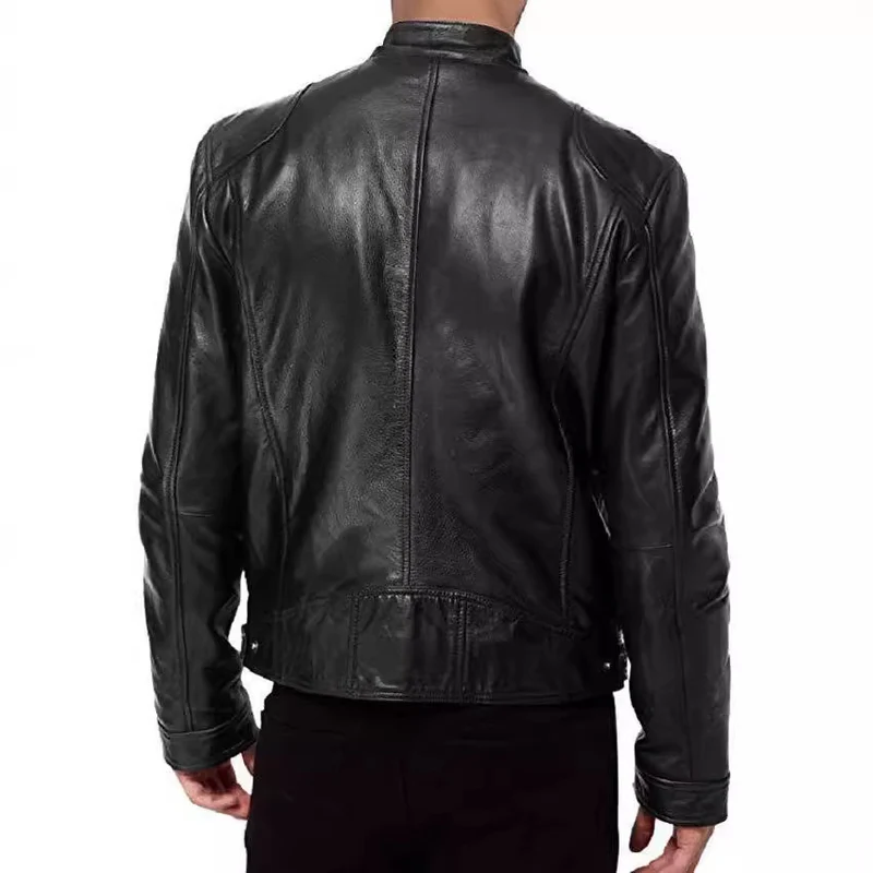 Herren Modische Biker-Lederjacke Drune