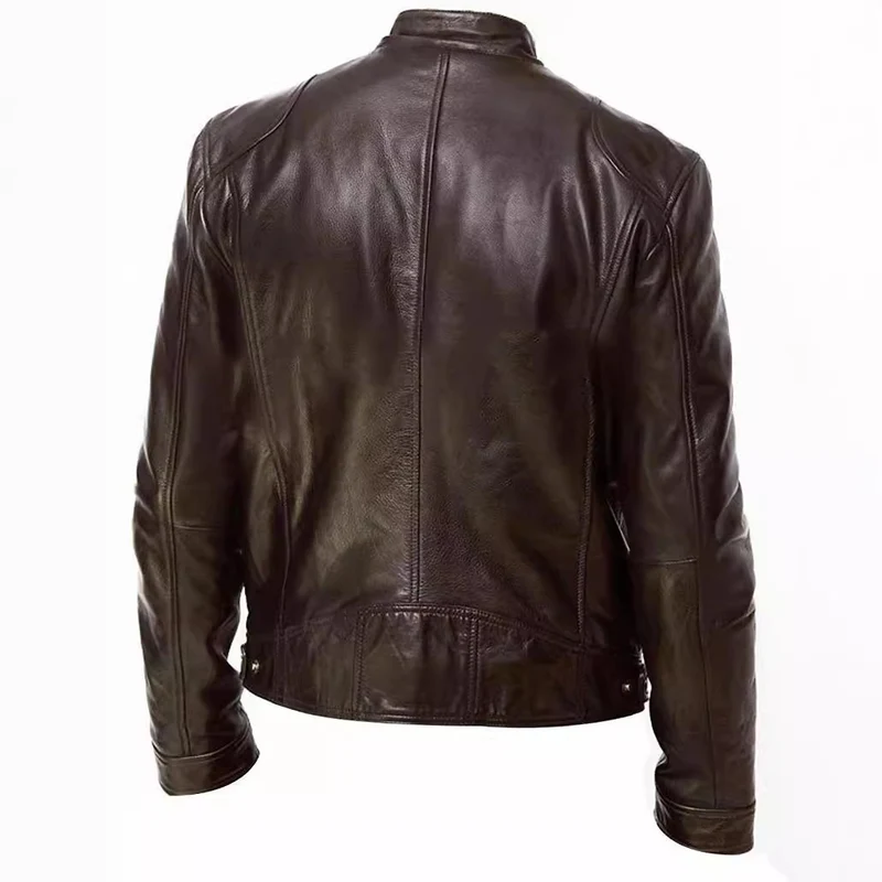 Herren Modische Biker-Lederjacke Drune