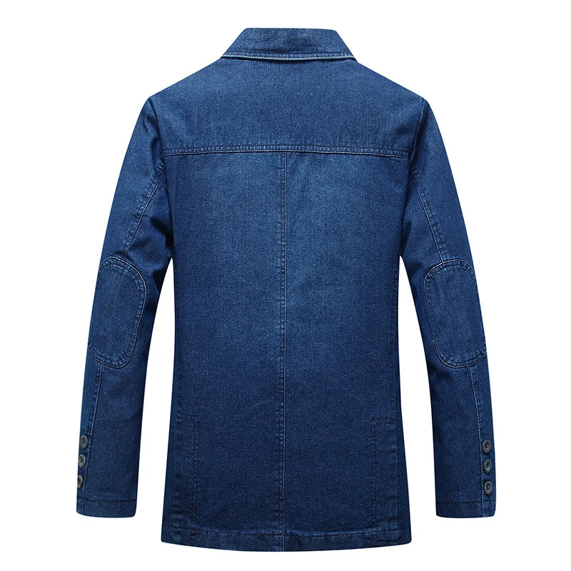Herren Moderner Denim Blazer Drune