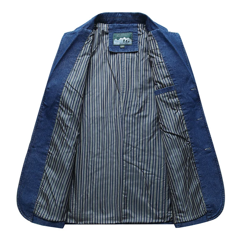 Herren Moderner Denim Blazer Drune