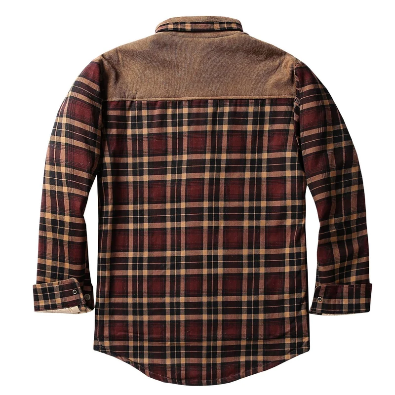 Herren Lässige Flanelljacke mit Teddyfutter Drune