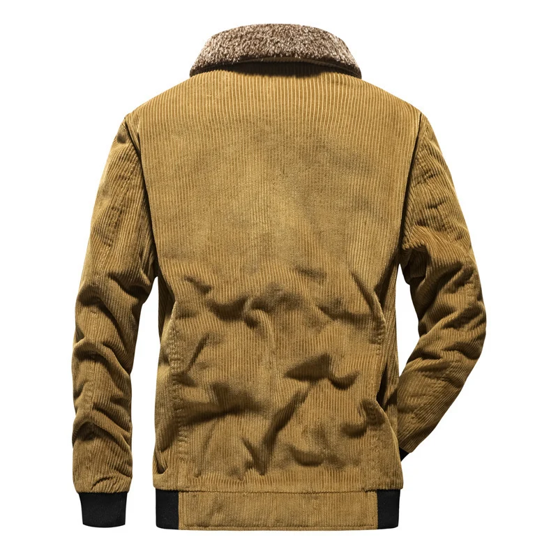 Herren Lässige Cordjacke mit warmem Teddyfutter Drune