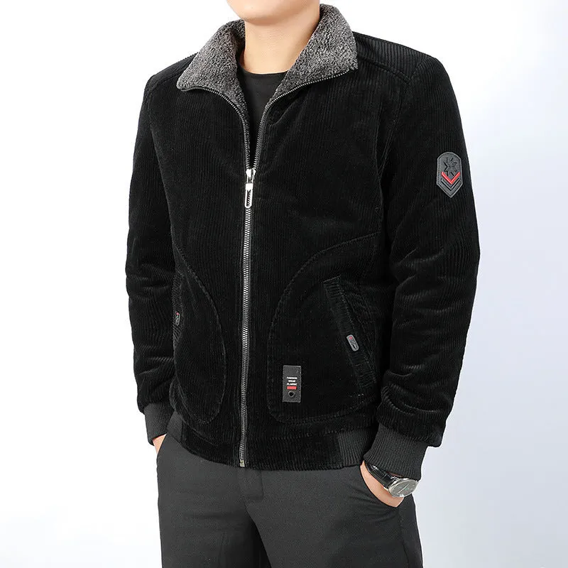 Herren Lässige Cordjacke mit Fleece-Futter Drune
