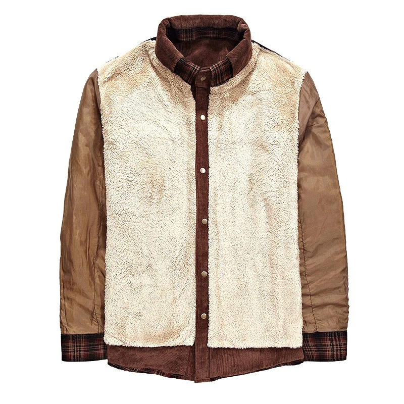 Herren Kuschelige Flanelljacke mit Teddyfutter Drune