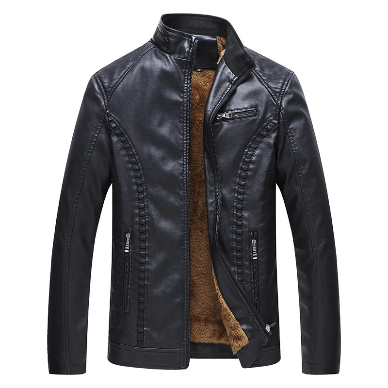 Herren Kunstlederjacke mit weichem Innenfutter Drune