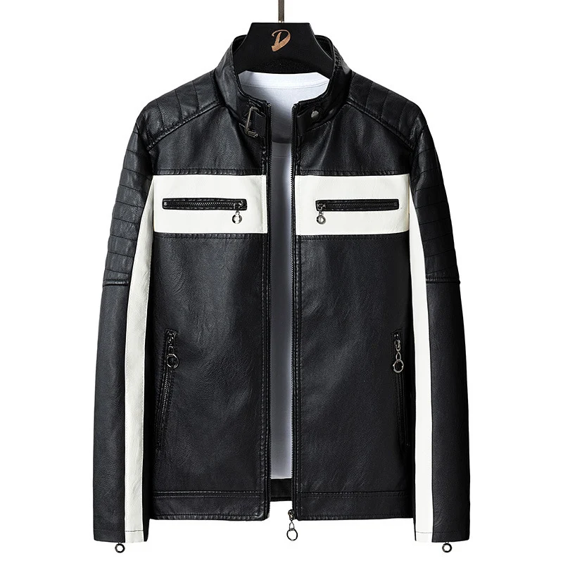 Herren Kunstlederjacke mit modischem Design Drune