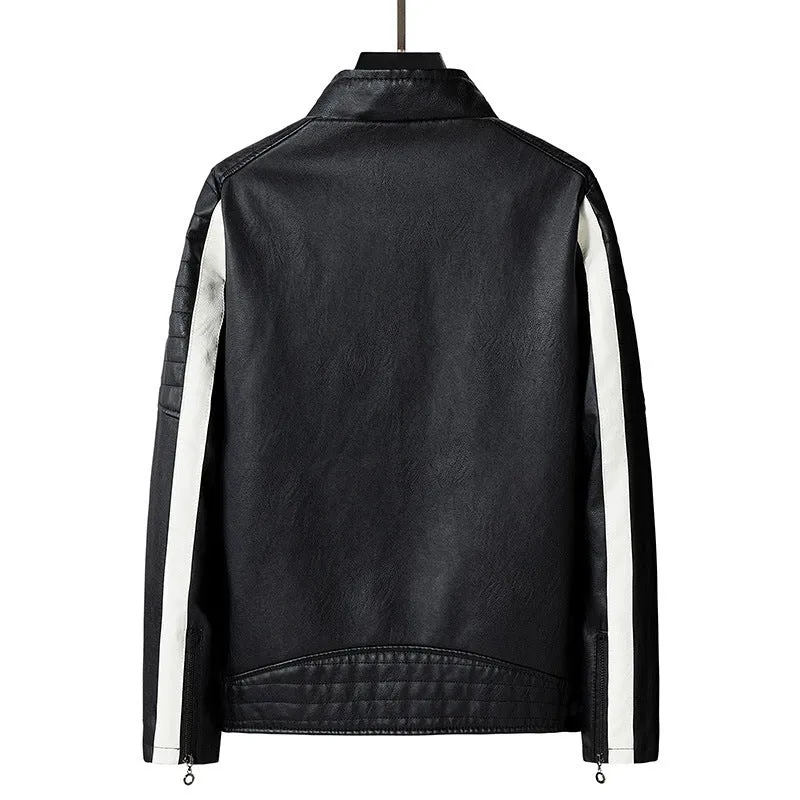 Herren Kunstlederjacke mit modischem Design Drune