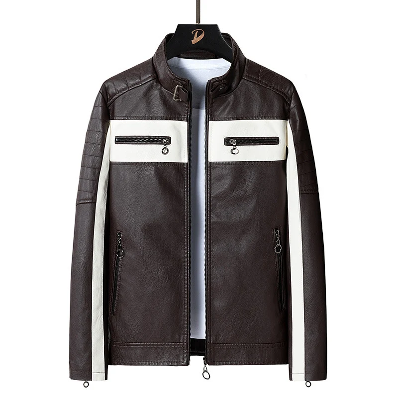 Herren Kunstlederjacke mit modischem Design Drune
