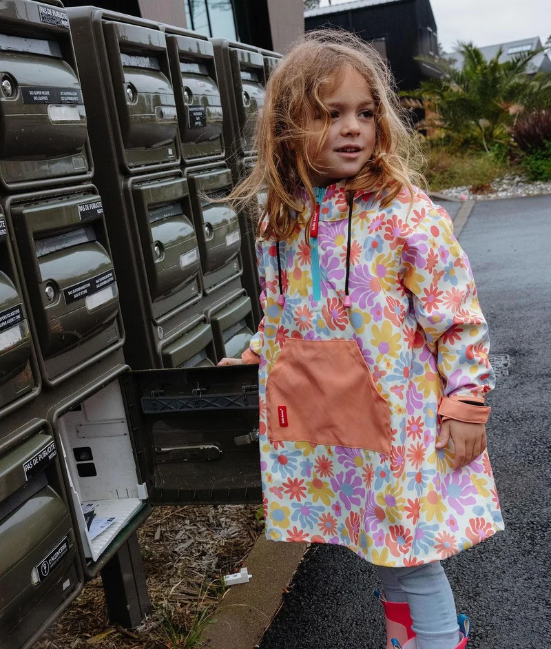Regenponcho Retro Flowers