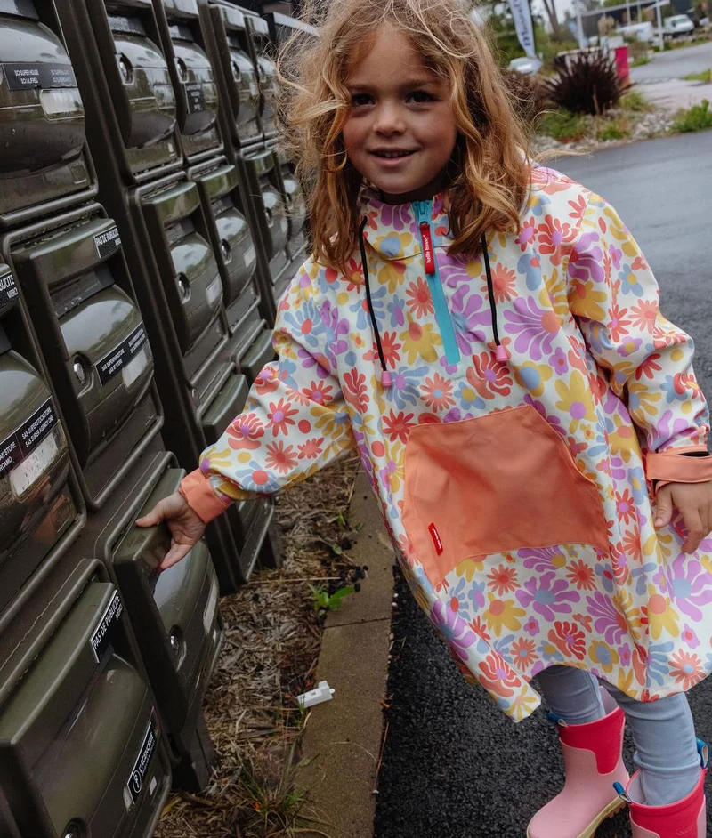 Regenponcho Retro Flowers