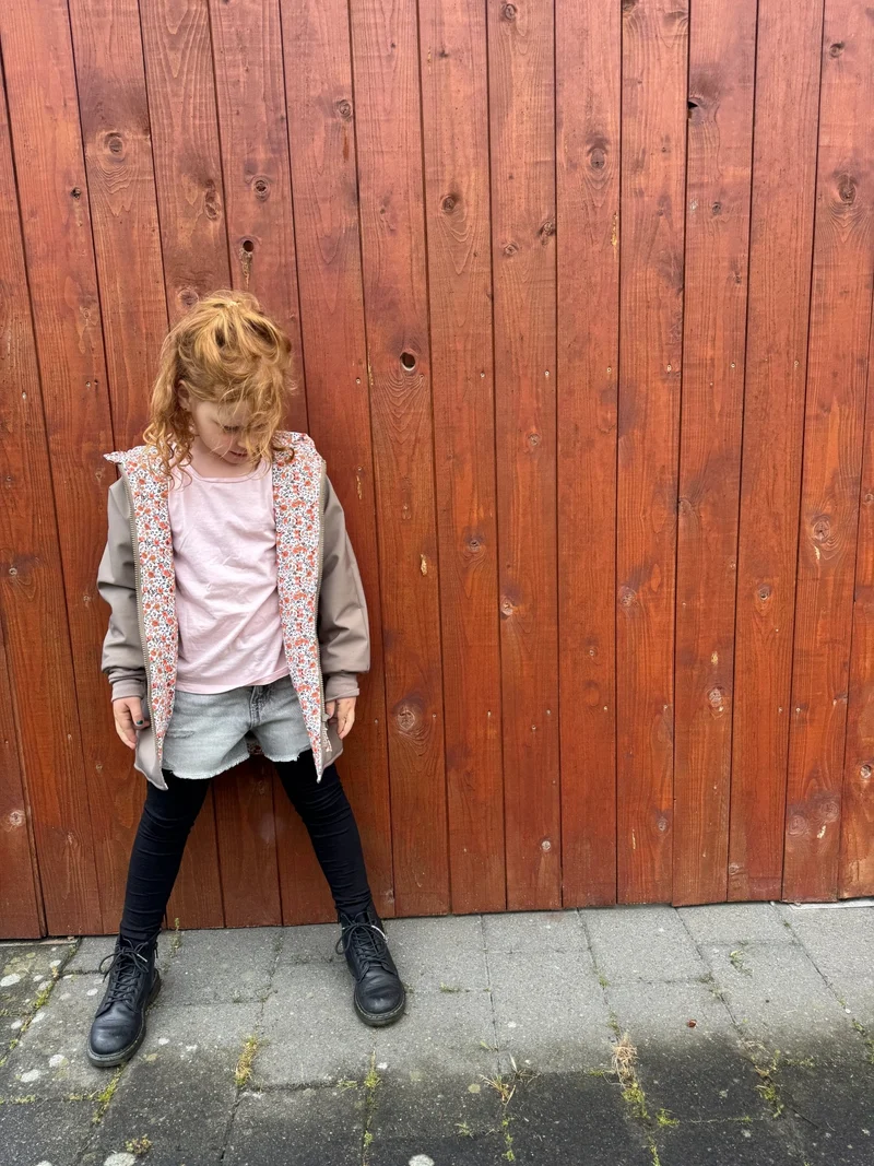 Softshelljacke Kinder Taupe Blumen