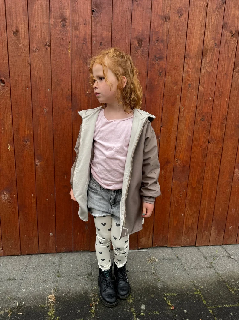 Softshelljacke Kinder Taupe Blumen