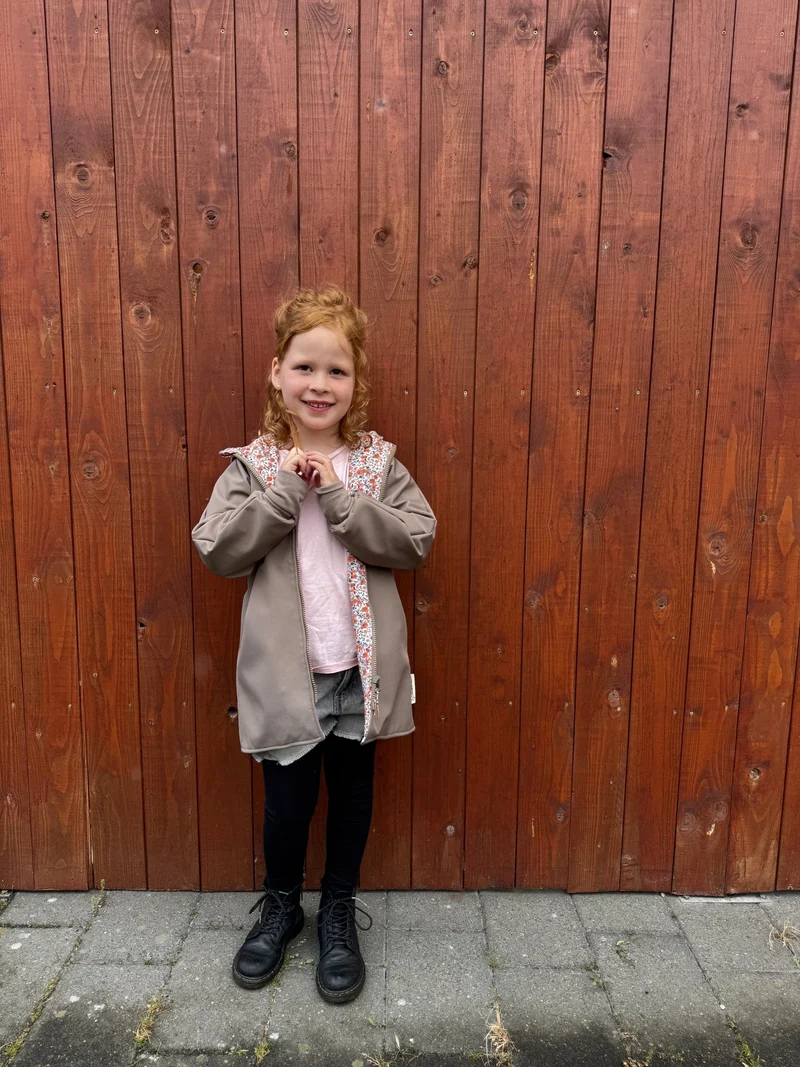 Softshelljacke Kinder Taupe Blumen