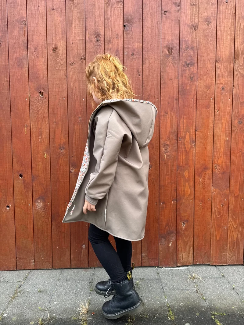 Softshelljacke Kinder Taupe Blumen