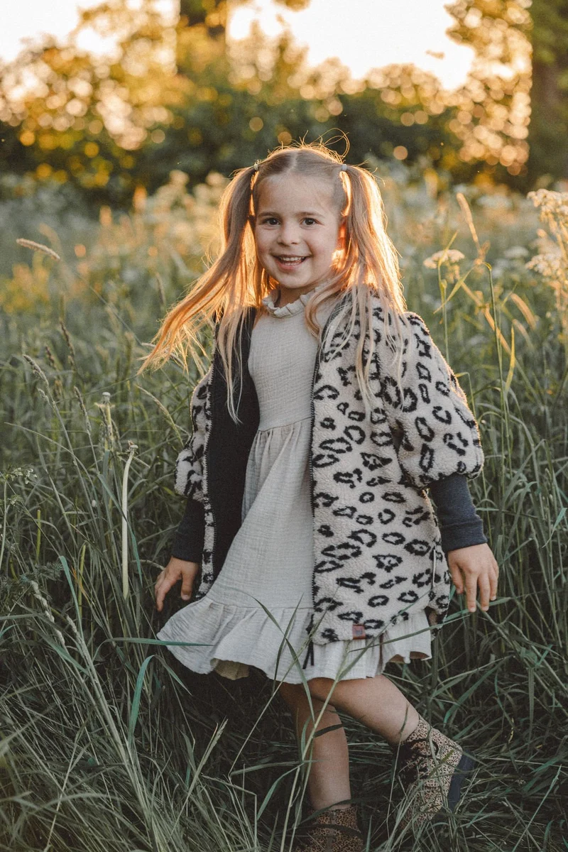 Teddyjacke Leoprint für Kinder