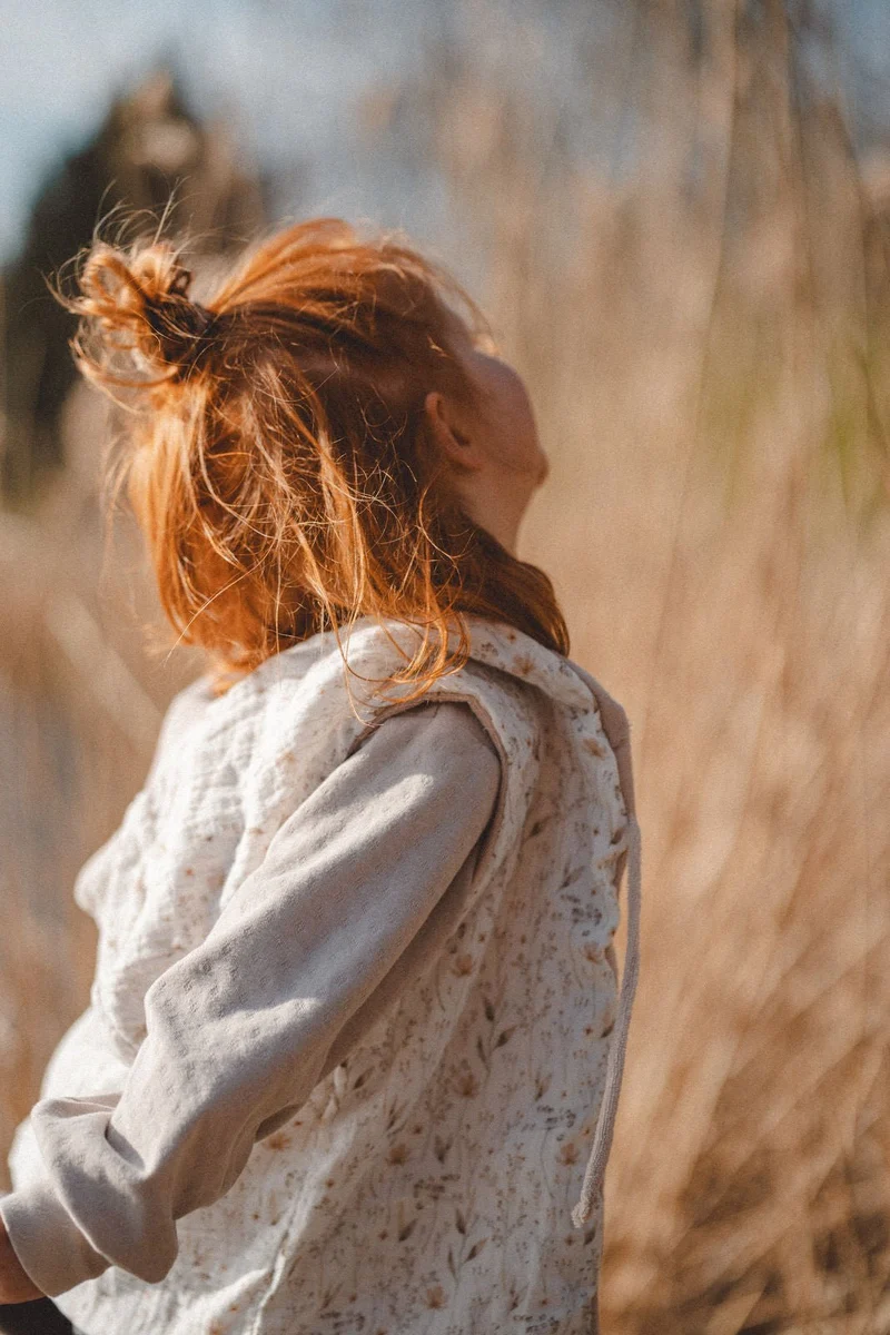 Weste aus Frottee x Musselin Boho Flowers