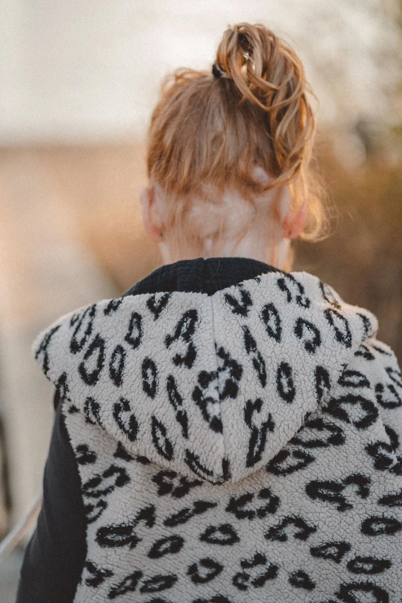 Teddyweste Leoprint x Musselin Schwarz