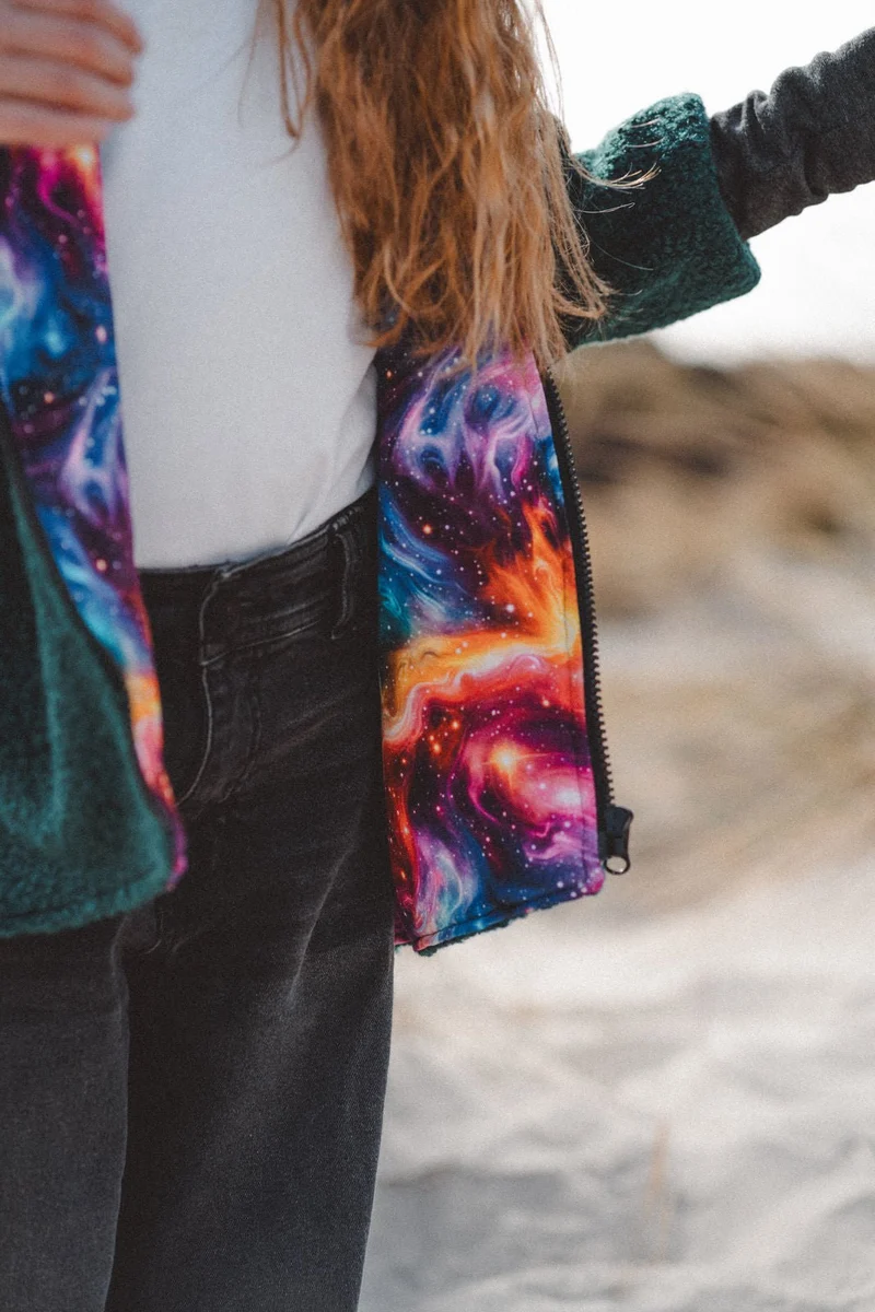 Teddyjacke Bouclé Petrol Space