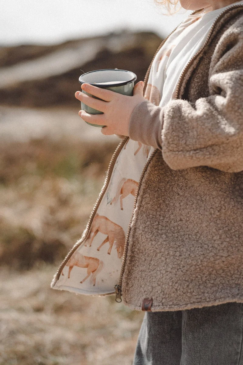 Teddyjacke Bouclé Sand Pferdeliebe