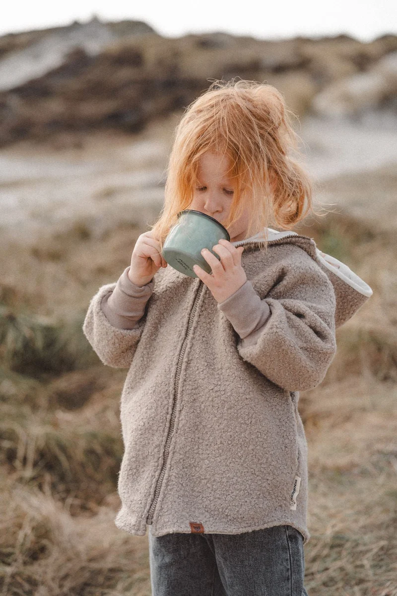 Teddyjacke Bouclé Sand Pferdeliebe