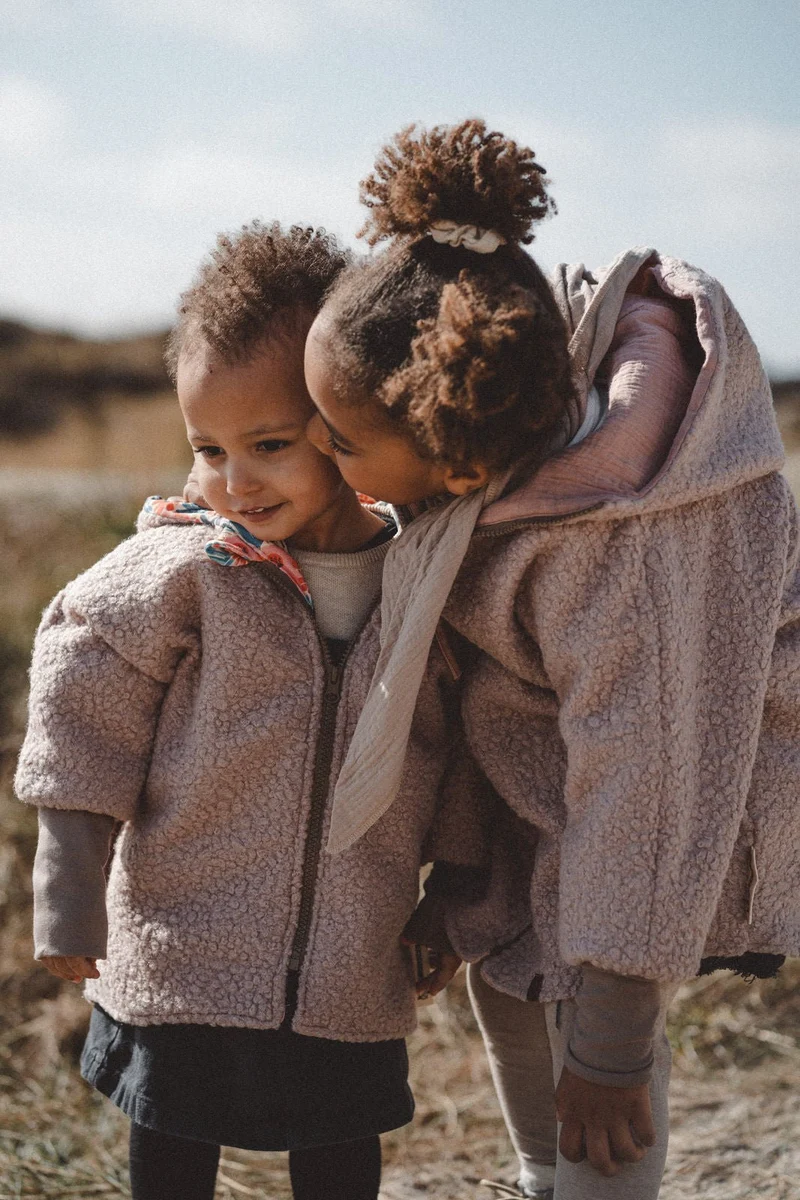 Teddyjacke Bouclé Rosa Musselin Rosa