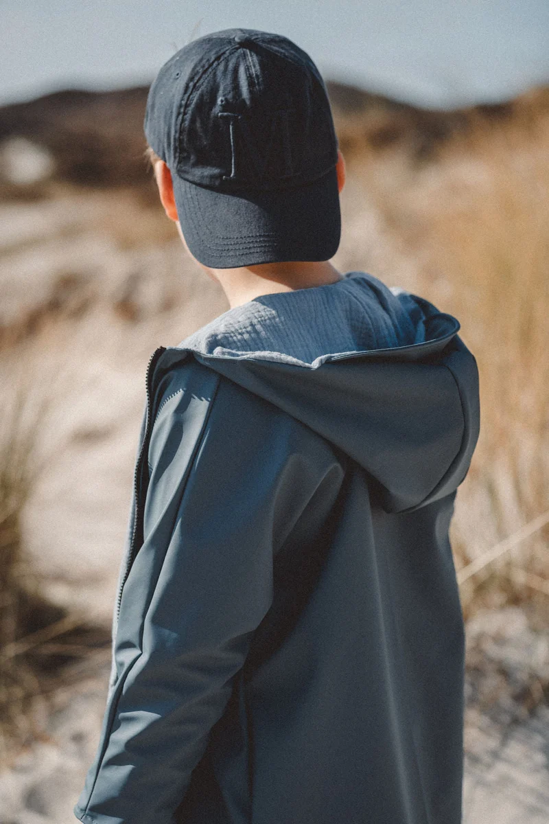 Regenjacke Blau x Musselin Blau