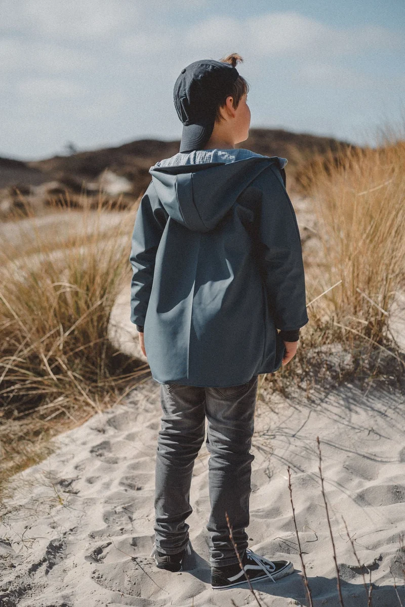 Regenjacke Blau x Musselin Blau