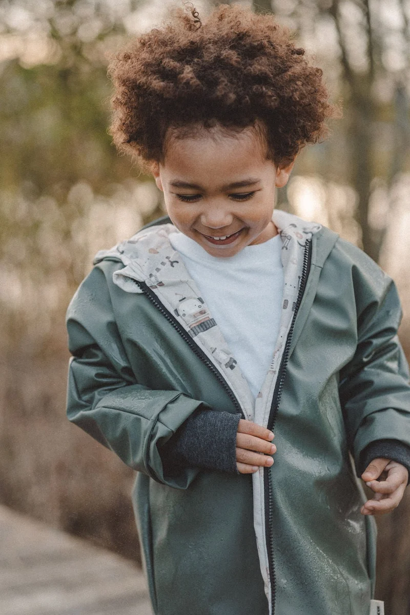 Regenjacke Olive / Roboter