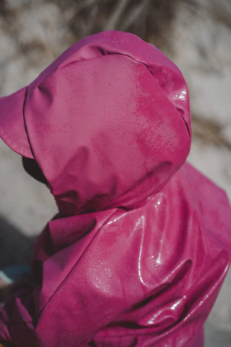 Regenjacke Beere / Blumen Bunt