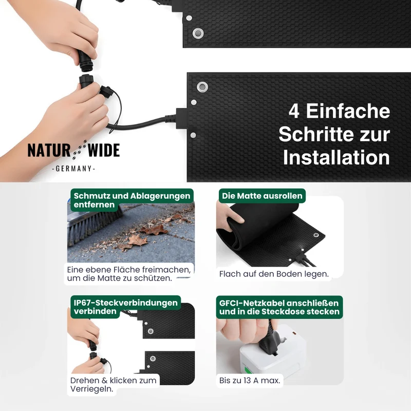 Beheizbare Schneeschmelzmatte – Anti-Rutsch Heizmatte