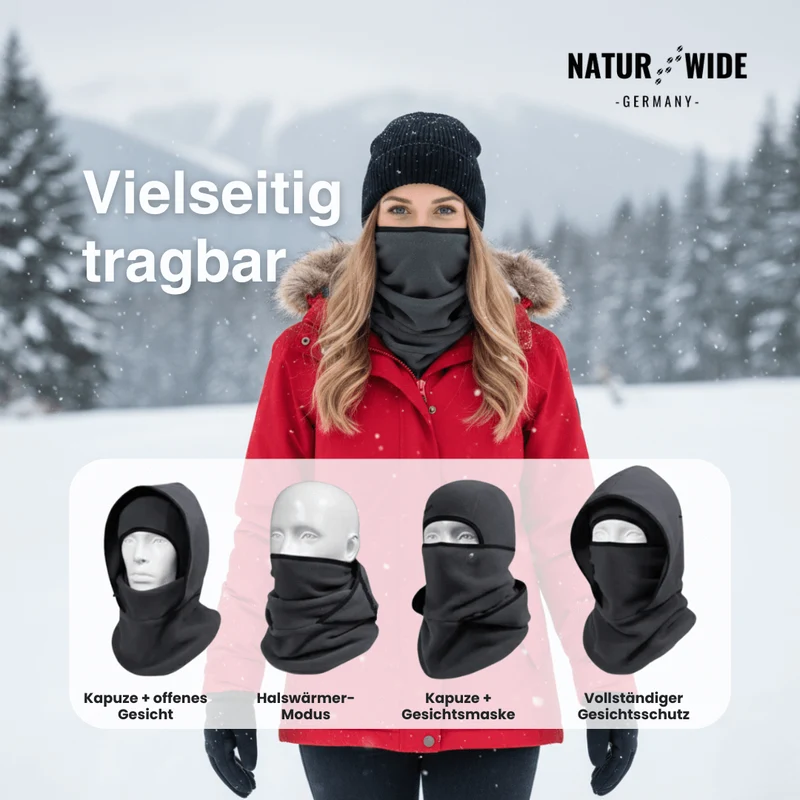 3-in-1 Winter Balaclava – Mütze, Schal & Maske