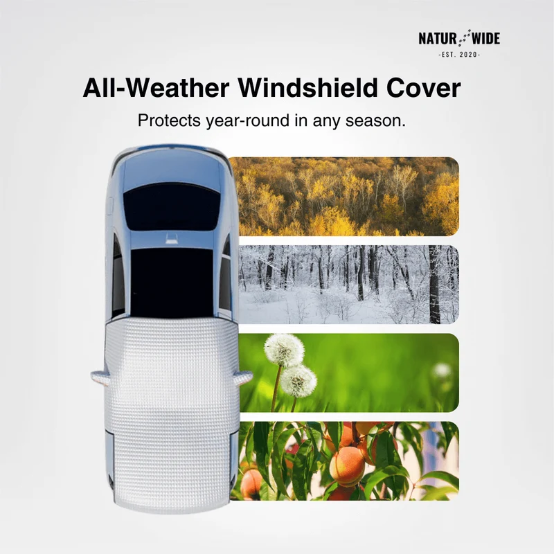 Car Windshield Snow Cover – Frost & Sun Protection for Sedans & SUVs