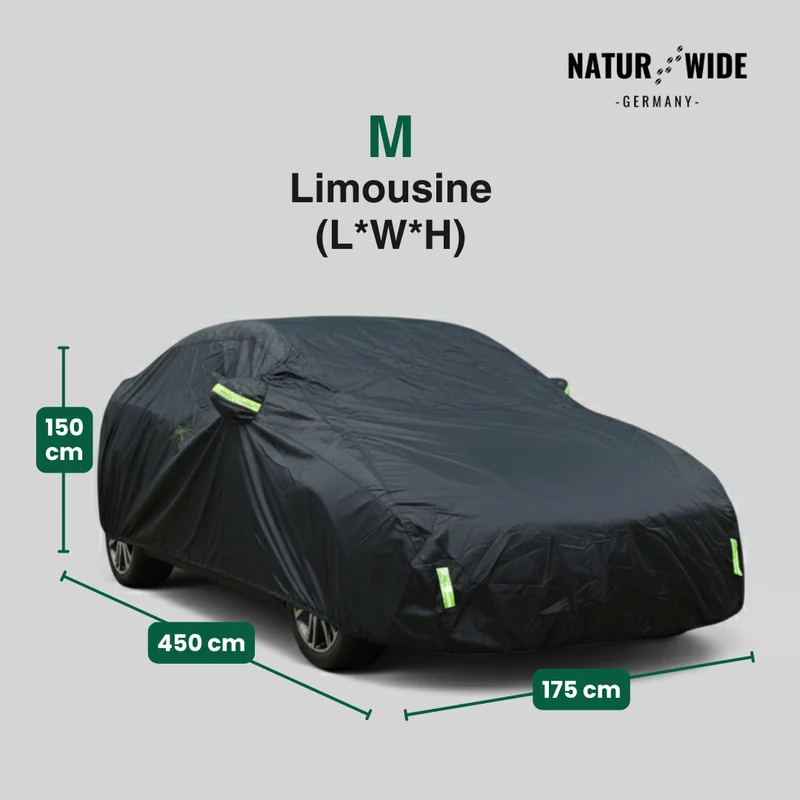 Universelle Allwetter-Autoabdeckung mit Reflektorstreifen für Limousinen & SUVs