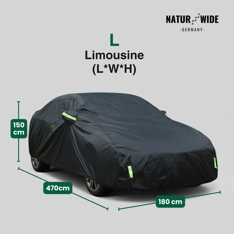 Universelle Allwetter-Autoabdeckung mit Reflektorstreifen für Limousinen & SUVs