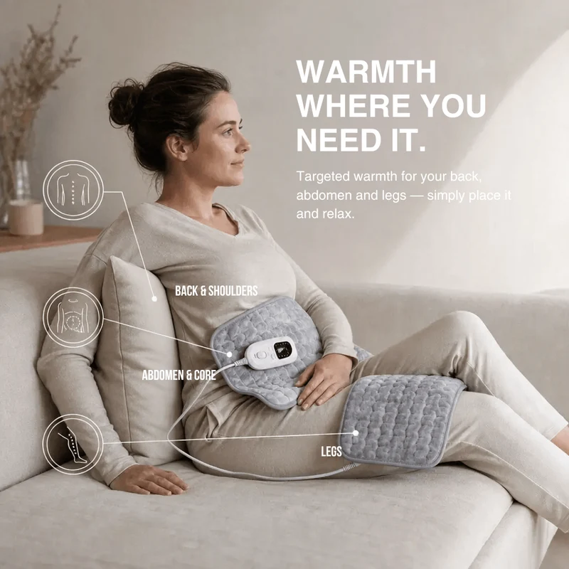Electric Heating Pad – Heat Pad for Back, Belly & Legs with 6 Temperature Levels