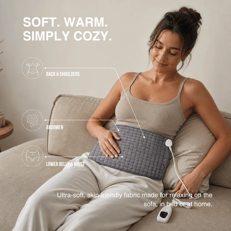 Electric Heating Pad – Heat Pad for Back, Belly & Legs with 6 Temperature Levels