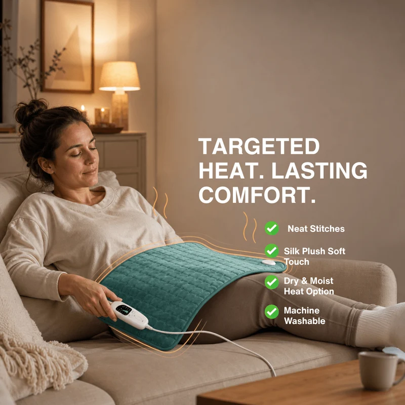 Electric Heating Pad – Heat Pad for Back, Belly & Legs with 6 Temperature Levels