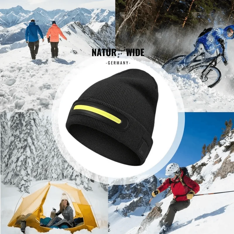 LED Mütze mit Licht – USB wiederaufladbare Unisex Wintermütze
